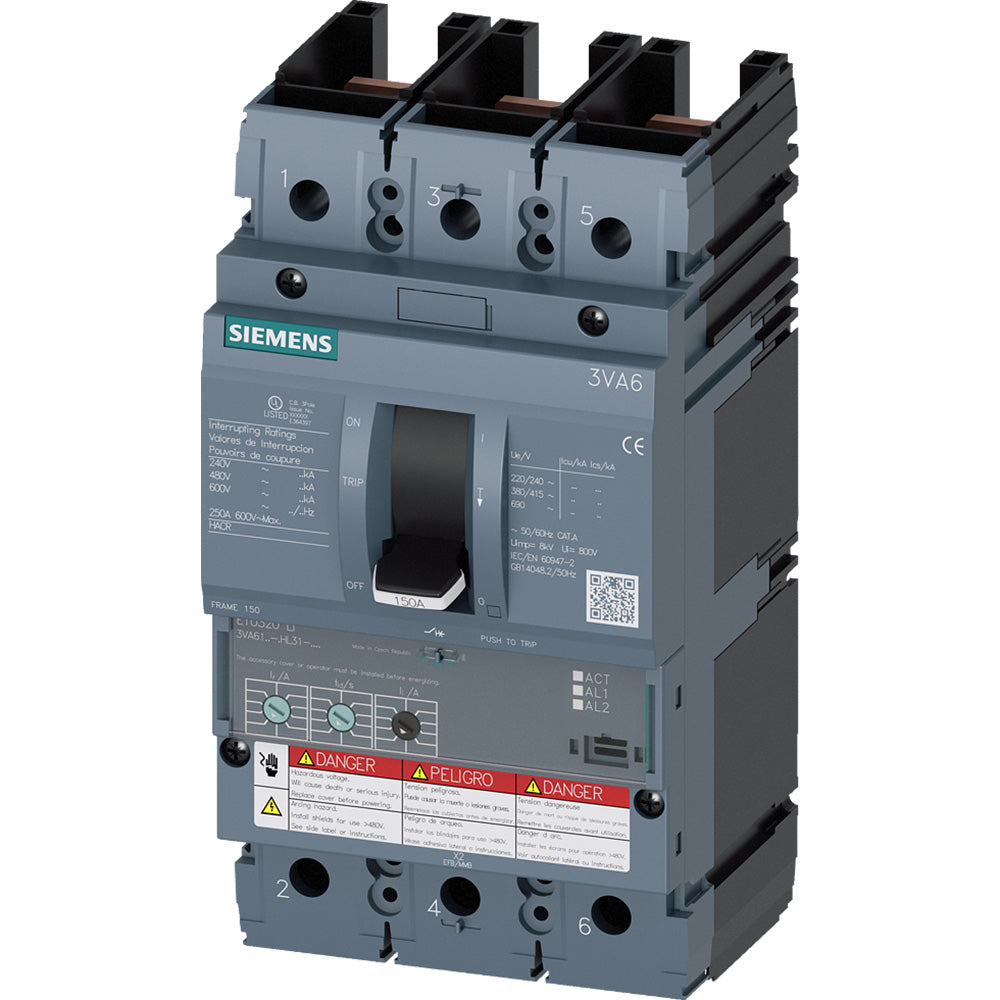 Siemens 3VA6115-6HL31-0AA0 Circuit Breaker | 3VA 3VA61 600V 150A
