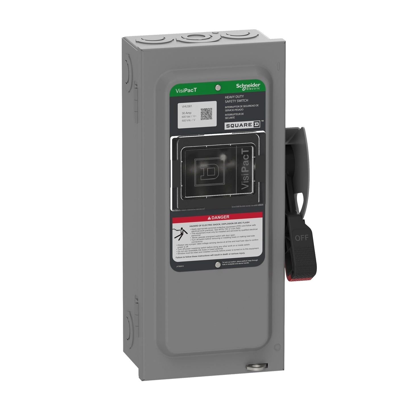 VHU361 Square D disconnect switch 30A 600V Non-Fusible - Essential Electric Supply