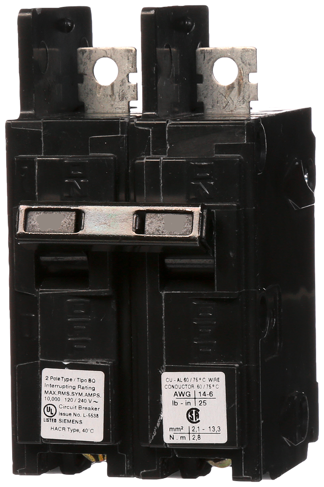 BQ2B020 - Siemens Bolt-on 240V 20A 2 pole circuit breaker 10kA@240V - Essential Electric Supply