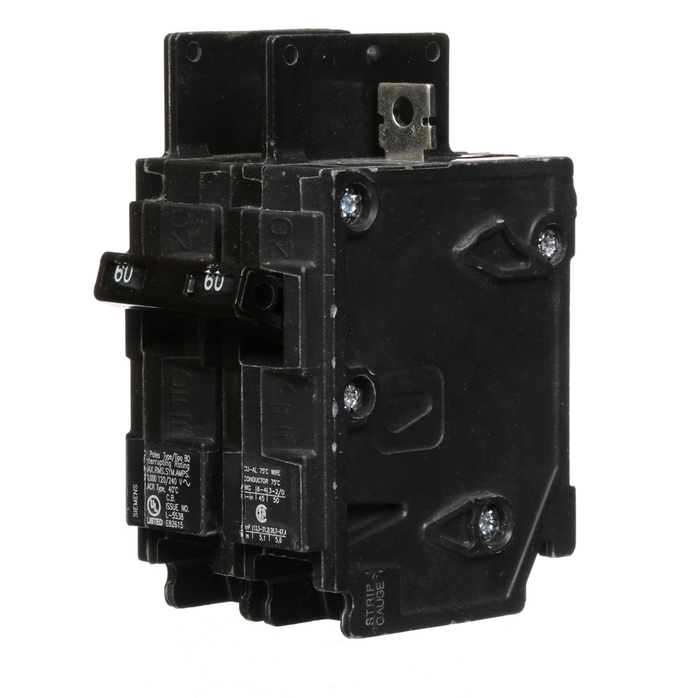BQ2B060 - SIemens Bolt-On 60 Amp 2 Pole Circuit Breaker - Essential Electric Supply