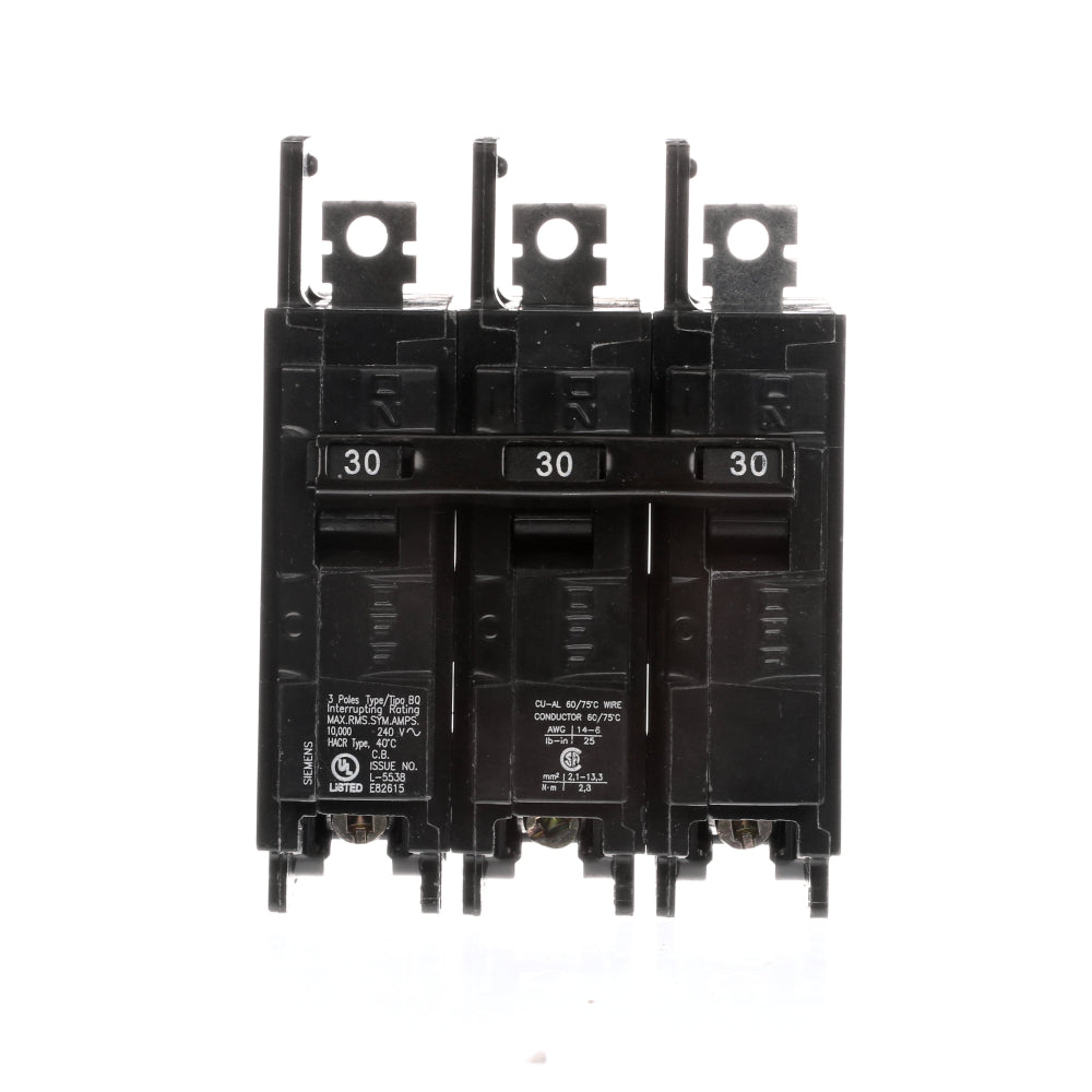 BQ3B030 - SIemens Bolt-On 30 Amp 3 Pole Circuit Breaker - Essential Electric Supply