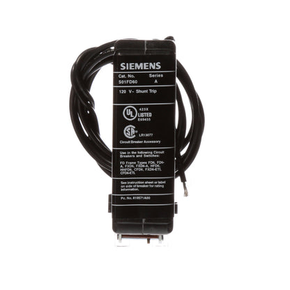 S01FD60  Siemens  Circuit Breaker Shunt Trips  110/120VAC - Essential Electric Supply