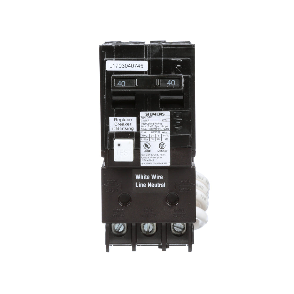 QF240A - SIemens Plug-In 40 Amp 2 Pole Circuit Breaker - Essential Electric Supply