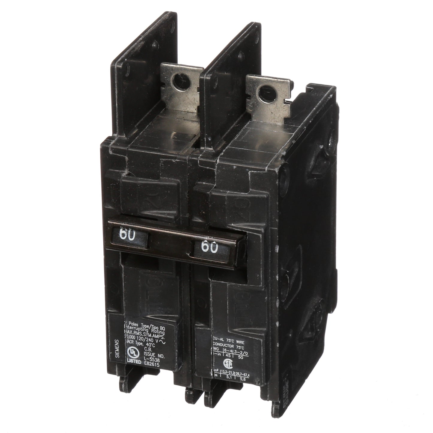 Siemens BQ2B060 Circuit Breaker | BQ Series BQ 120/240 VACV 60A