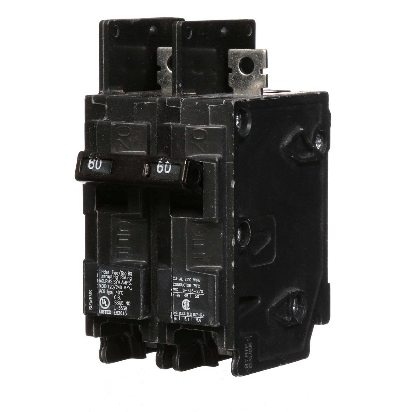 Siemens BQ2B060 Circuit Breaker | BQ Series BQ 120/240 VACV 60A