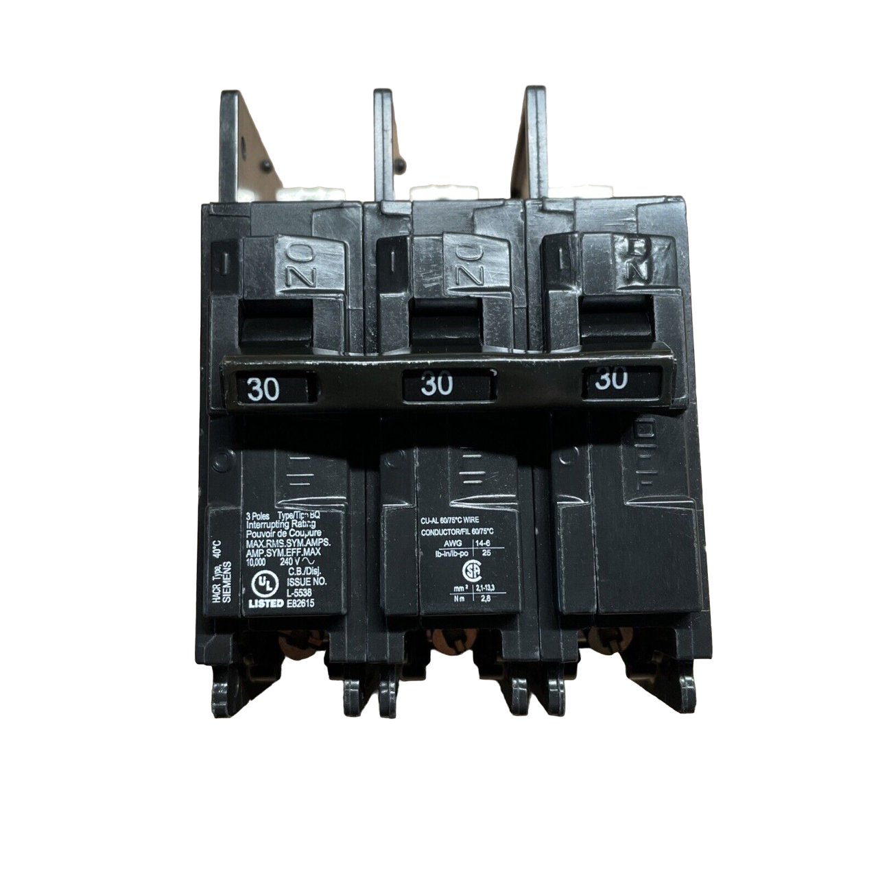 BQ3B030 - SIemens Bolt-On 30 Amp 3 Pole Circuit Breaker - Essential Electric Supply