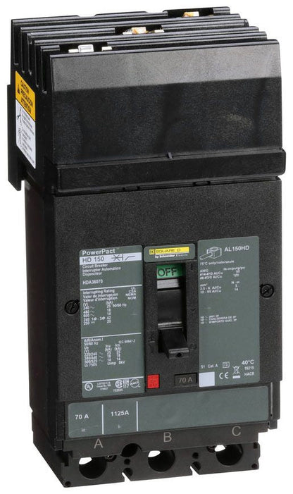 HDA36070 - Square D I-Line Style Plug-In 70 Amp 3 Pole Circuit Breaker - Essential Electric Supply