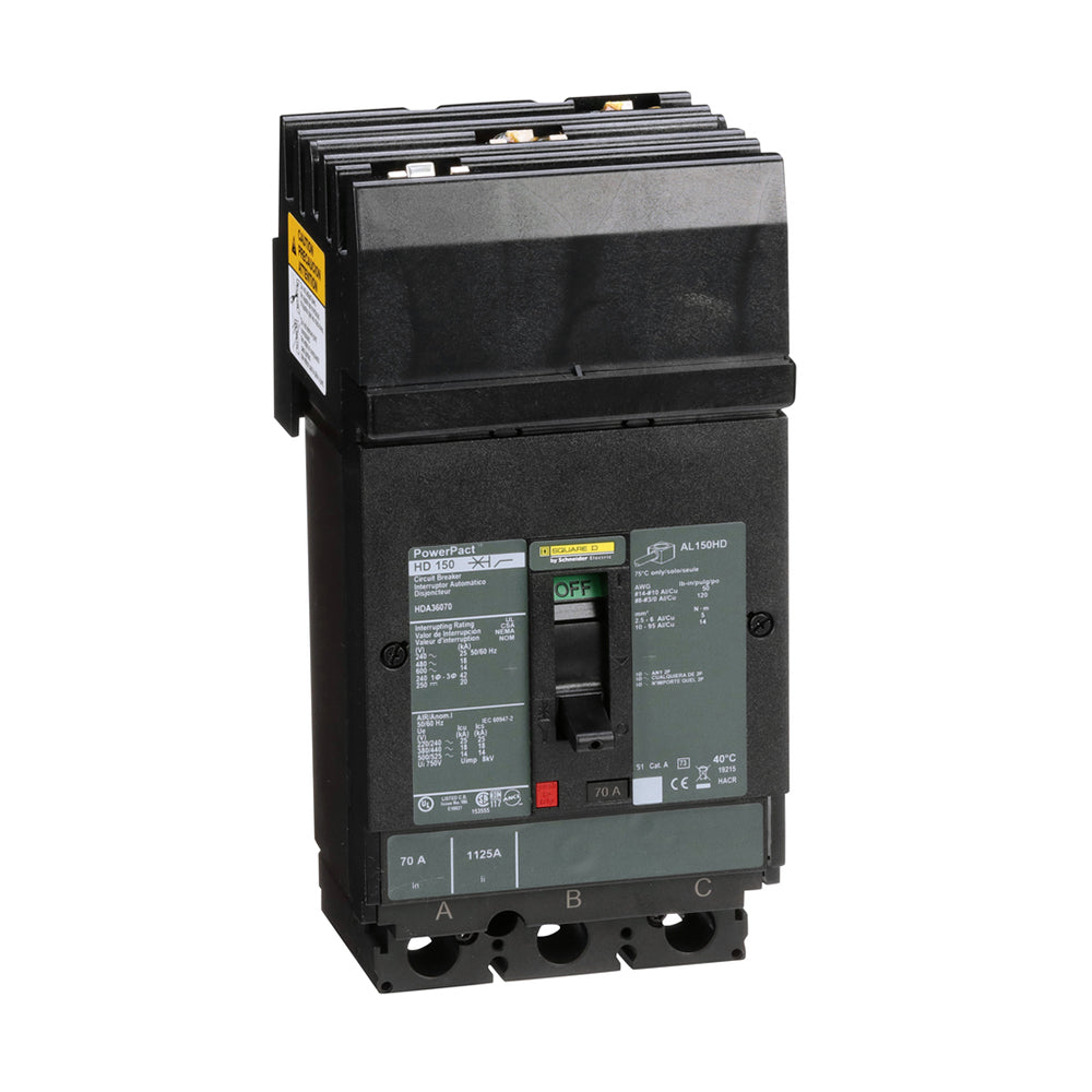 Square D HDA36070 Circuit Breaker | Powerpact HDA 600V 70A