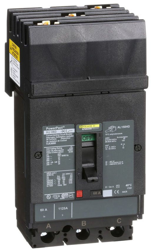 HJA36060 - Square D I-Line Style Plug-In 60 Amp 3 Pole Circuit Breaker - Essential Electric Supply