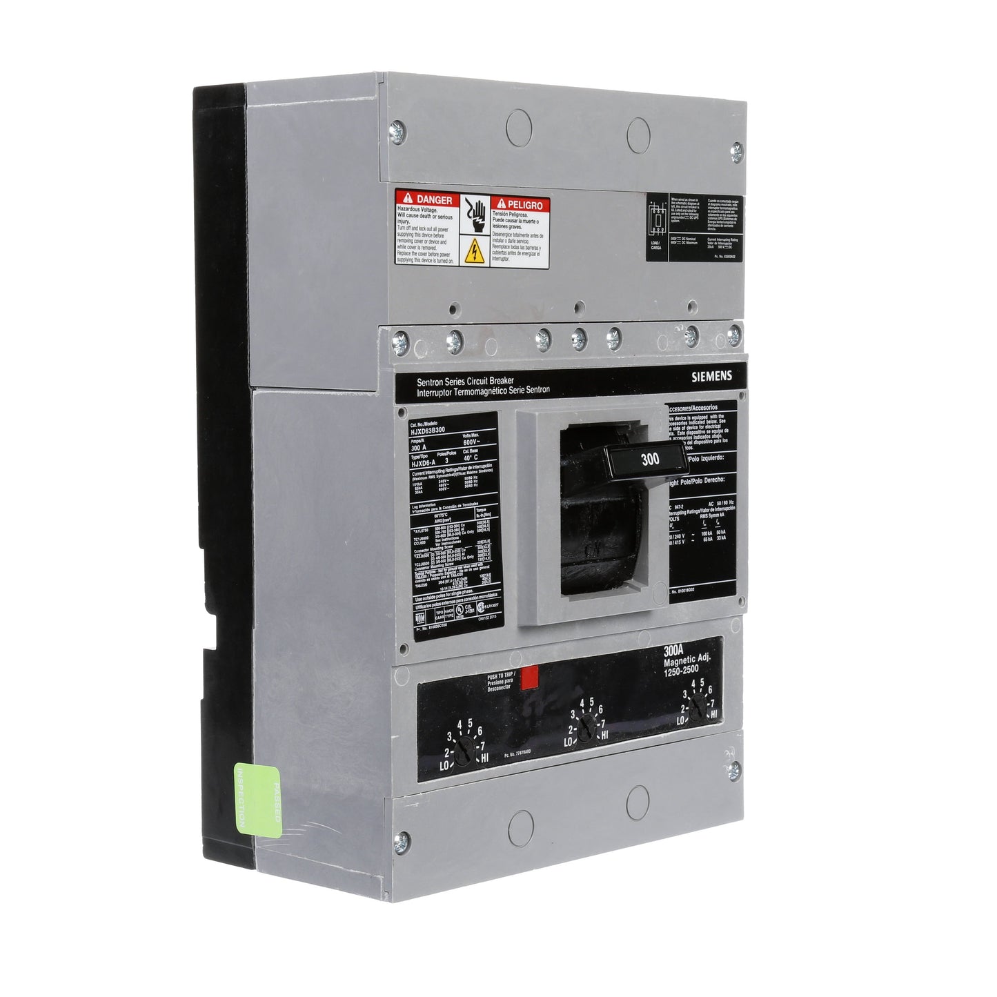 Siemens HJXD63B300 Circuit Breaker | Sentron Series HJXD 600V 300A