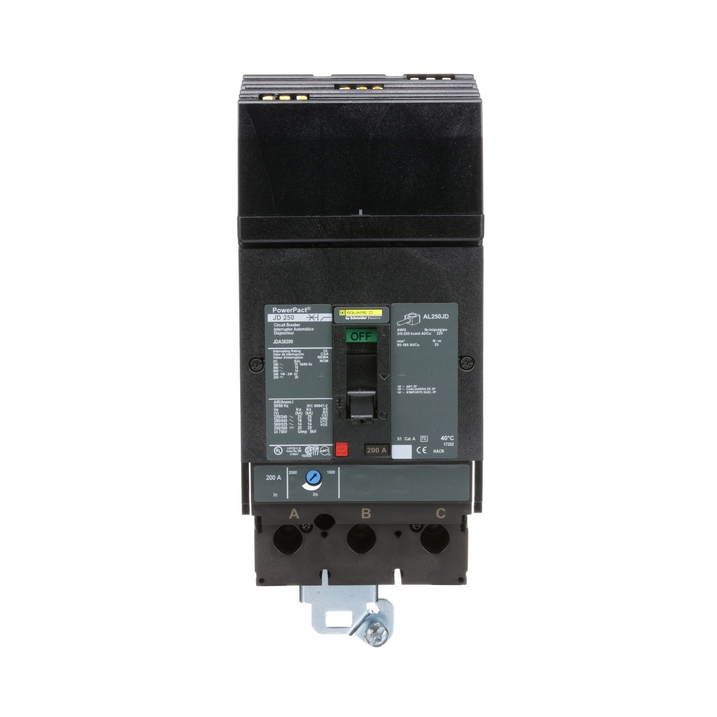 Square D JDA36200 Circuit Breaker | Powerpact JDA 600V 200A