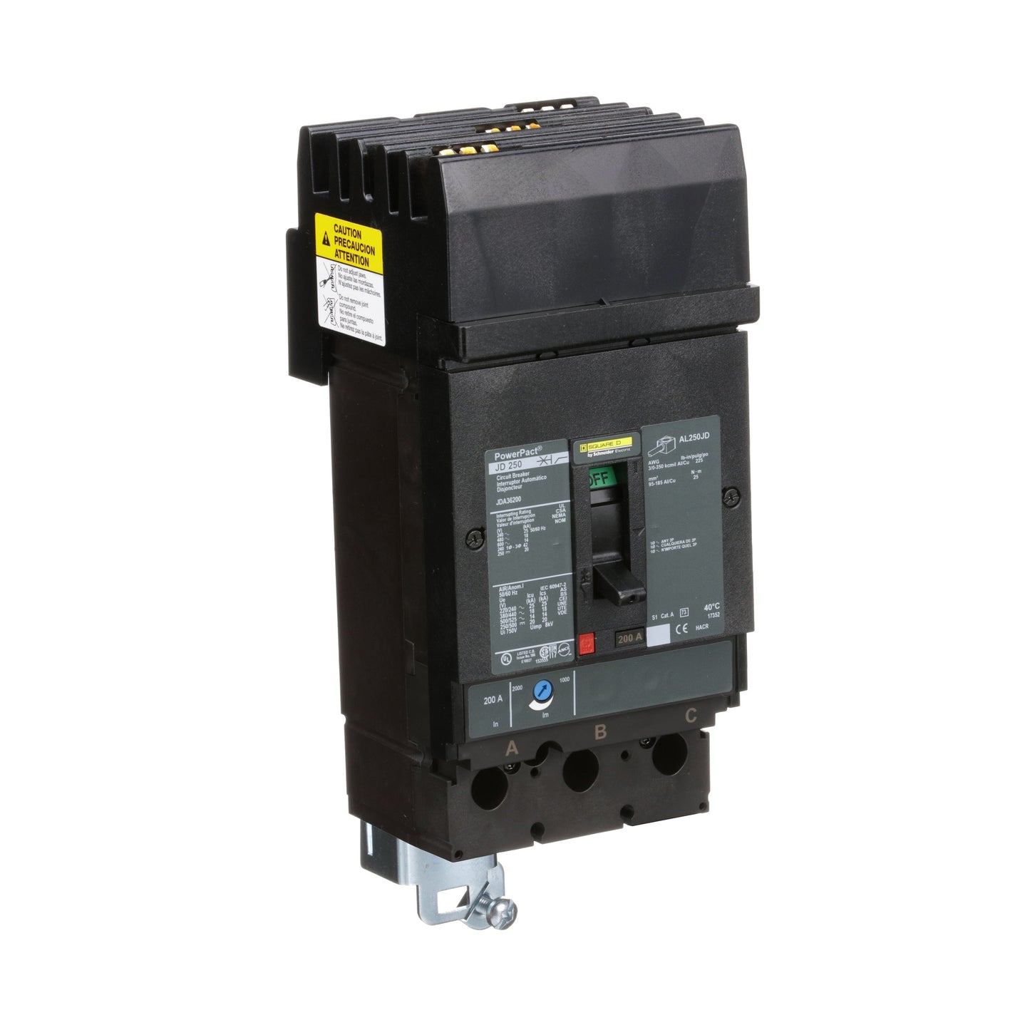 Square D JDA36200 Circuit Breaker | Powerpact JDA 600V 200A