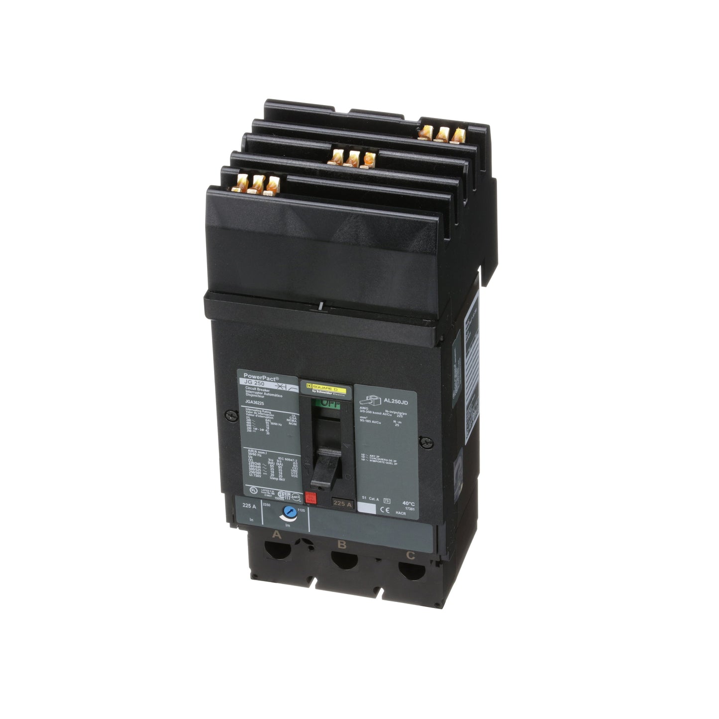 Square D JGA36225 Circuit Breaker | Powerpact JGA 600V 225A