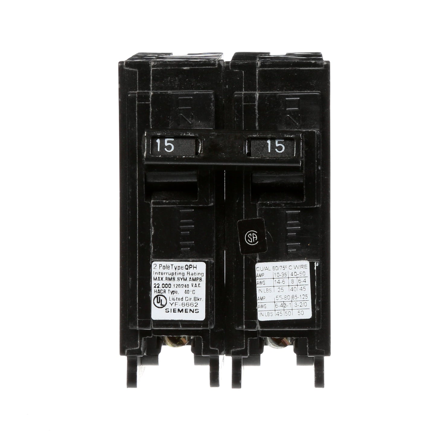 Siemens Q215 Circuit Breaker | 120/240 VAC 15A 2 Pole 10kA@240V Q Series
