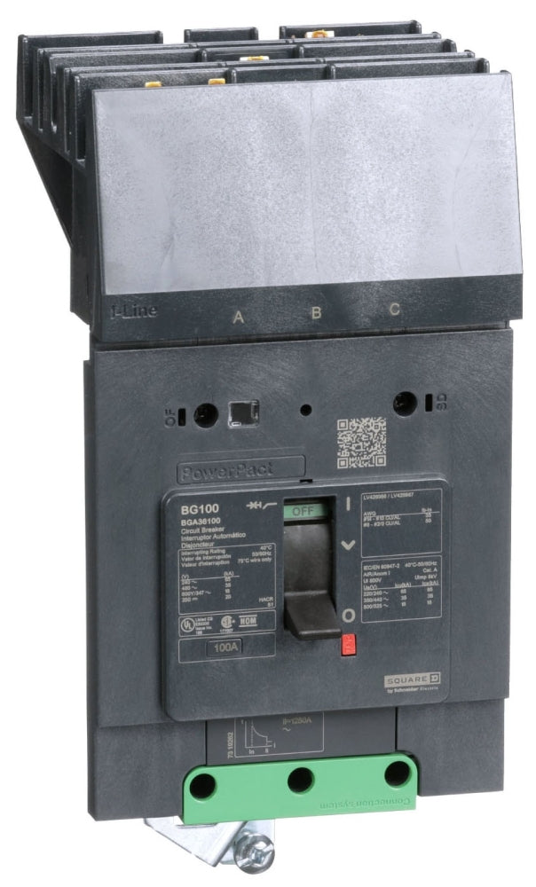 BGA36125 - Square D/ Schneider Electric I-Line Style Plug-In 125 Amp 3 Pole Circuit Breaker - Essential Electric Supply