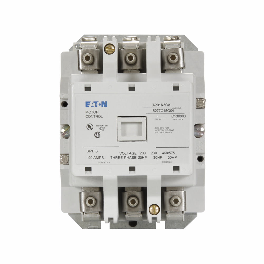 A201K3CA Cutler Hammer A200 Series Contactor 600V 90A 120V Coil - Essential Electric Supply