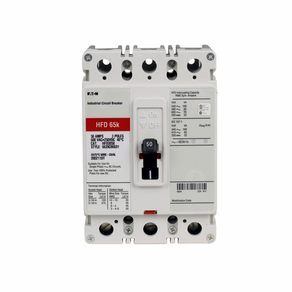 HFD3080 - Westinghouse/ Eaton/ Cutler Hammer Bolt-On 80 Amp 3 Pole Circuit Breaker - Essential Electric Supply