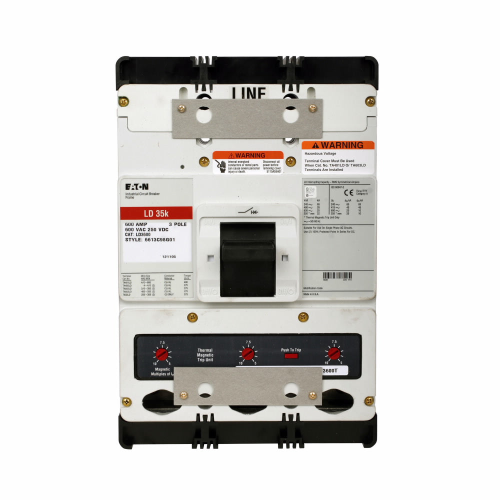 LD3450 - Cutler Hammer/ Westinghouse/ Eaton Feed-Thru 450 Amp 3 Pole Circuit Breaker - Essential Electric Supply