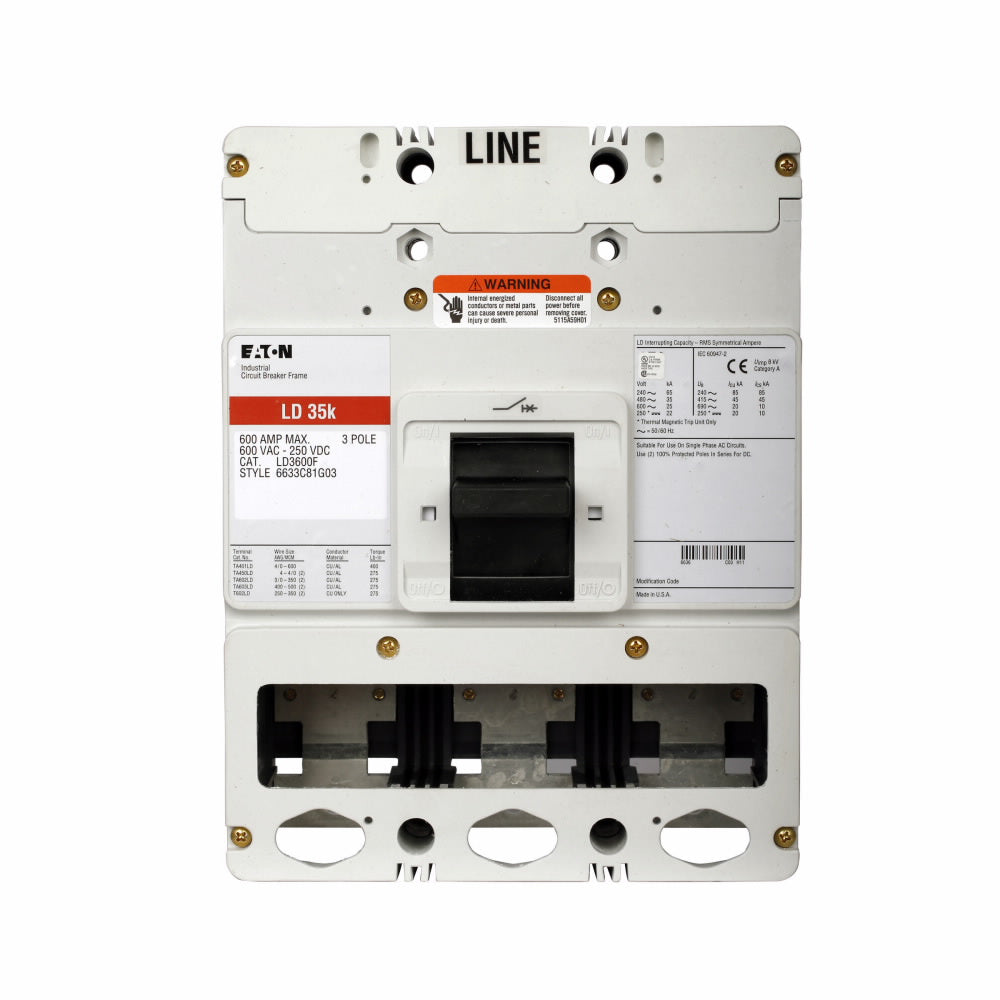 LDC3600F - Westinghouse/ Cutler Hammer/ Eaton Bolt-On 600 Amp 3 Pole Circuit Breaker - Essential Electric Supply